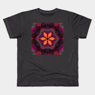 Purple and Orange Kaleidoscope Hippie Pattern Kids T-Shirt